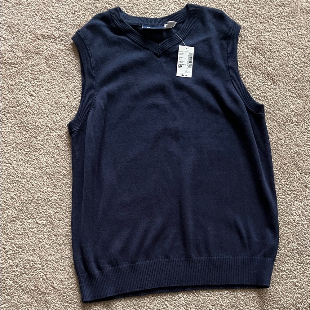Place Men's Navy V-Neck Sweater Vest